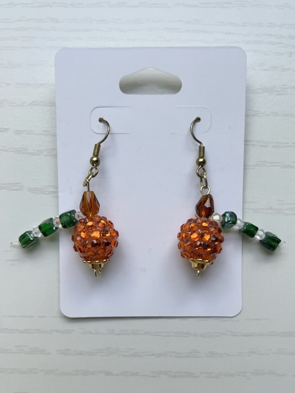 Blingy Pumpkin Beaded Earrings 🎃